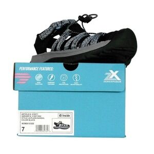 ZeroXposur Water Sandals Womens Size 7 Black Gray Toe‎ Protection Lace Up